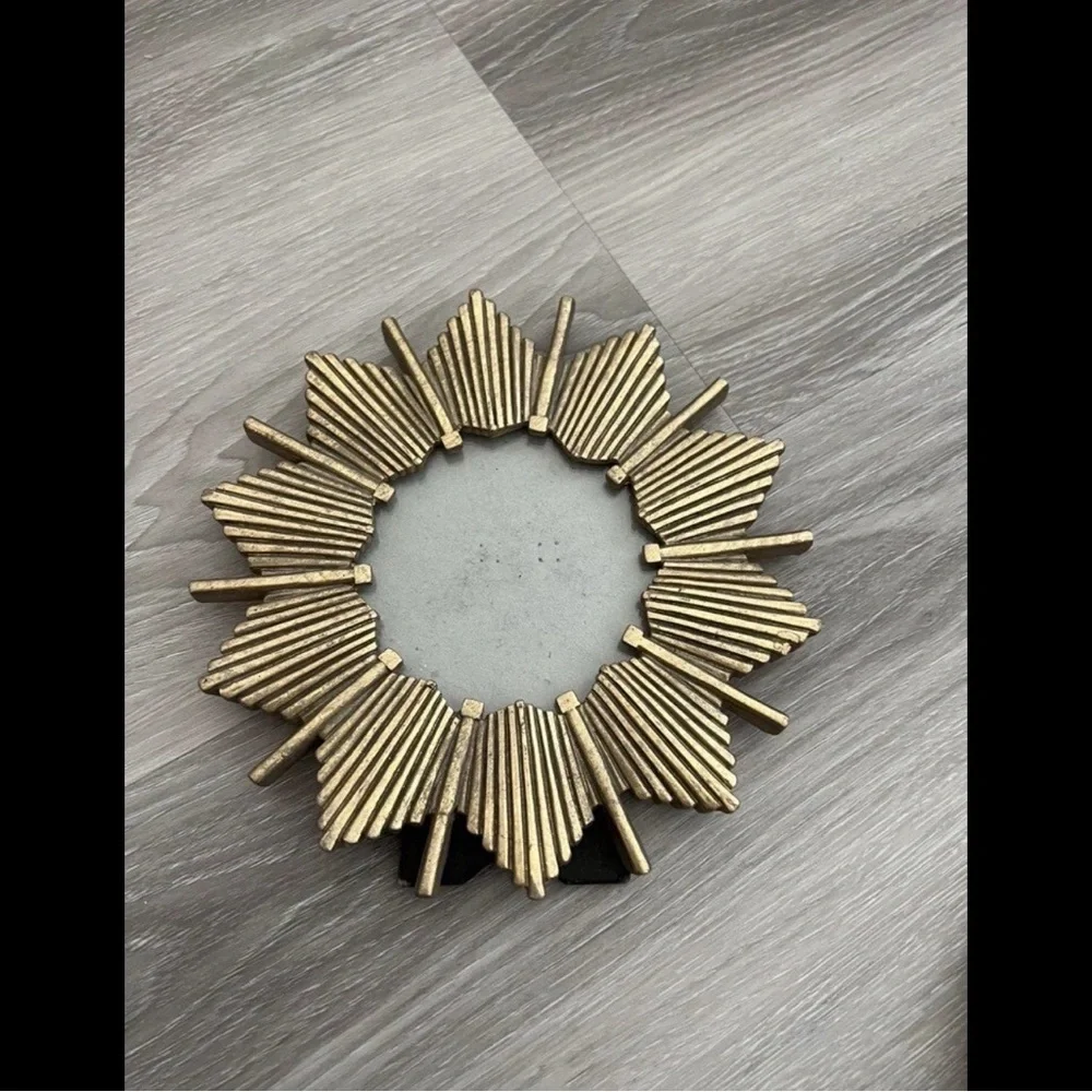Set of 2 Gold Sunburst Small Wall Decor Picture Frames
